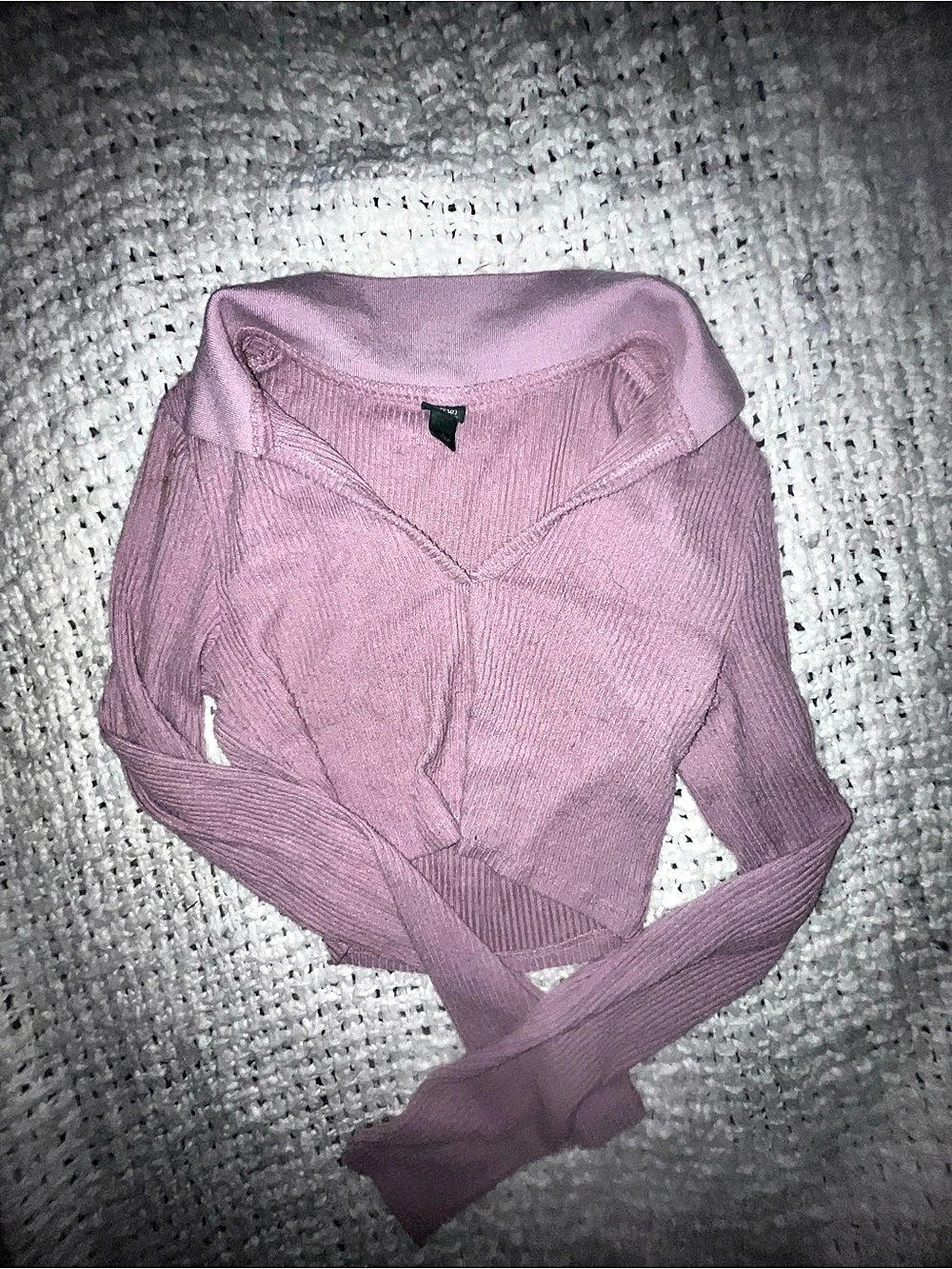 Wild Fable Ribbed Collared Crop Top - Picture 2 of 3